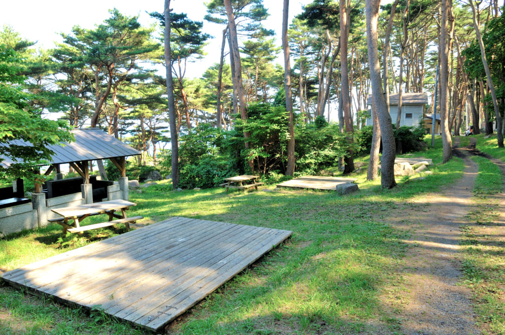 岩手県久慈市の北侍浜野営場