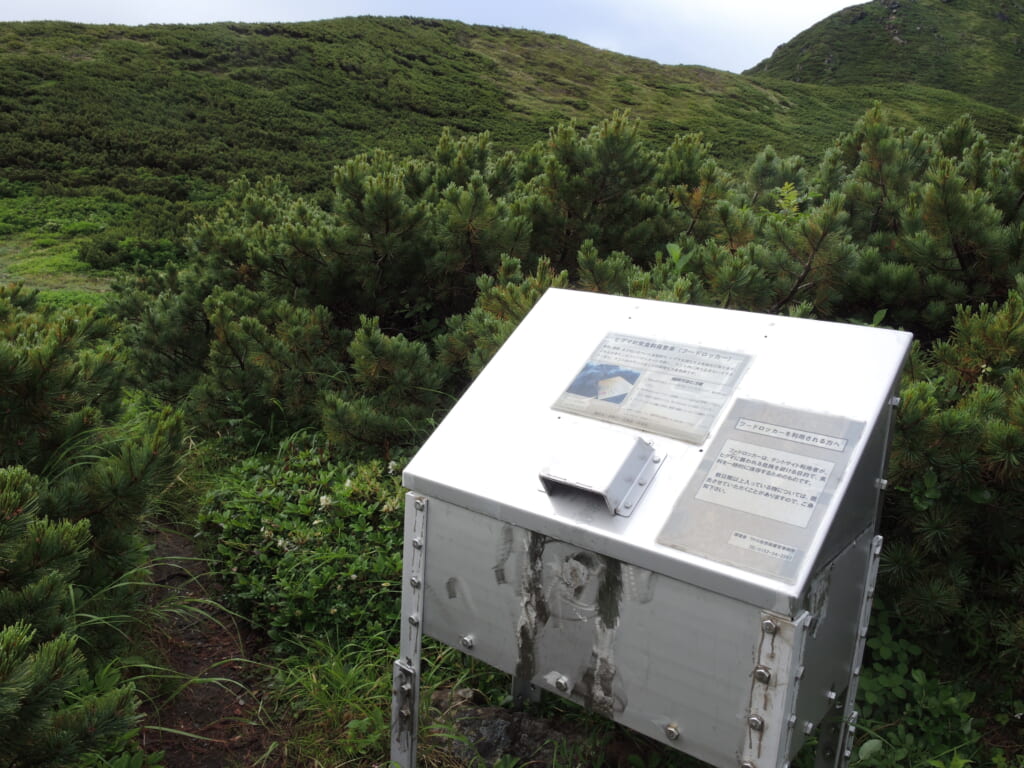 縦走路のキャンプ指定地にあるフードロッカー