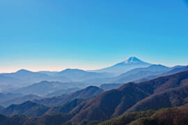 秀麗富嶽十二景の姥子山から望む富士山