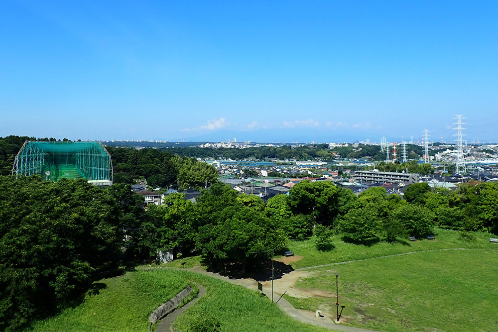 川和富士山頂からの公園の眺め