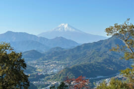 岩殿山から望む秀麗富士山