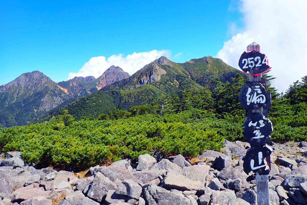 編笠山の山頂標識