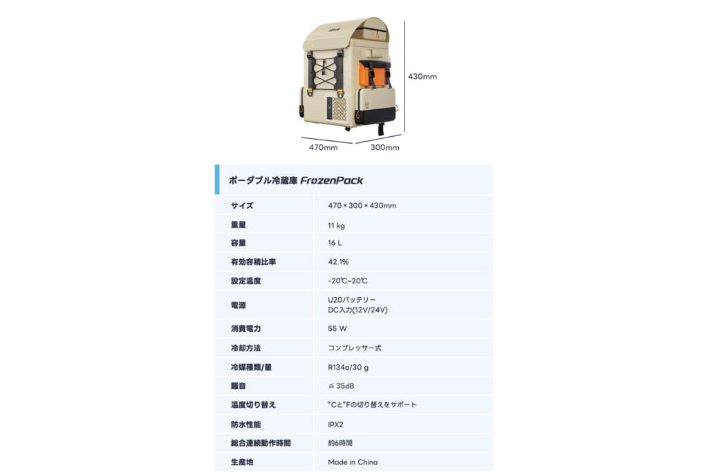 Litheliのポータブル冷蔵庫