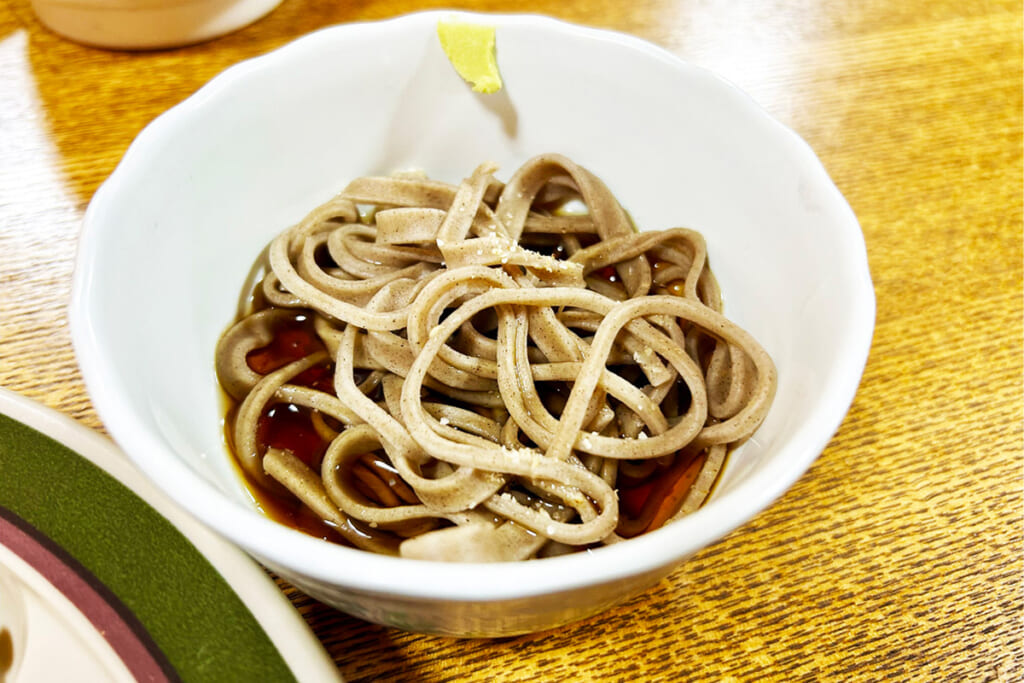 夕食でいただく蕎麦