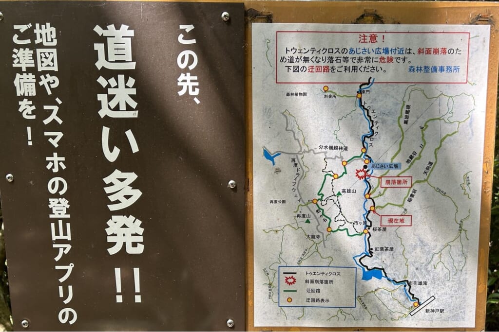 道迷い注意看板