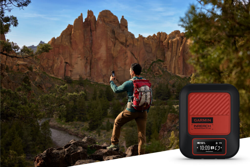 「inReach Messenger Plus」（Garmin）を登山で使用中