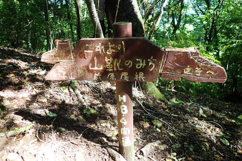 風戸側の前原尾根の標識