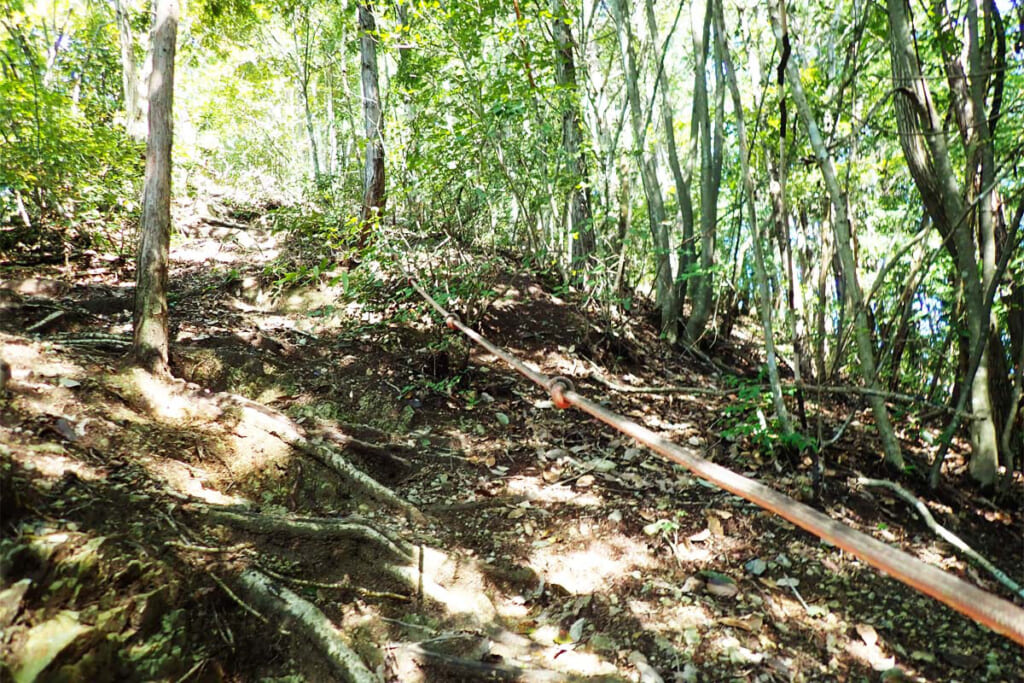 登山道のロープ場