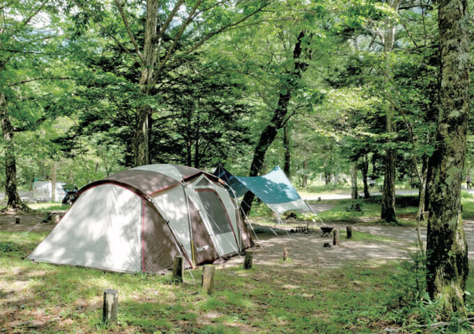 岐阜県高山市の中部山岳国立公園 平湯キャンプ場