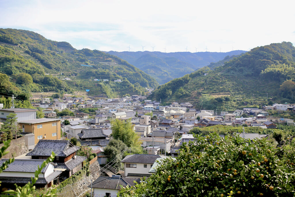 旧熊野街道から見下ろす町並み