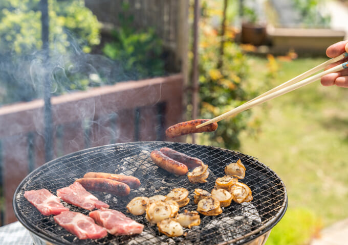 お庭のBBQ