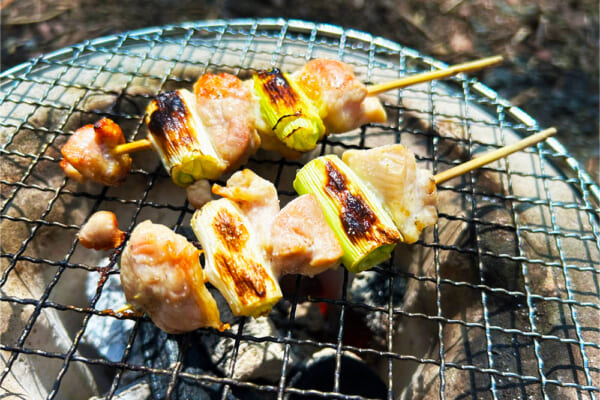 七輪で焼いた焼き鳥