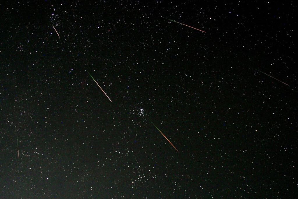 ペルセウス座流星群の星空