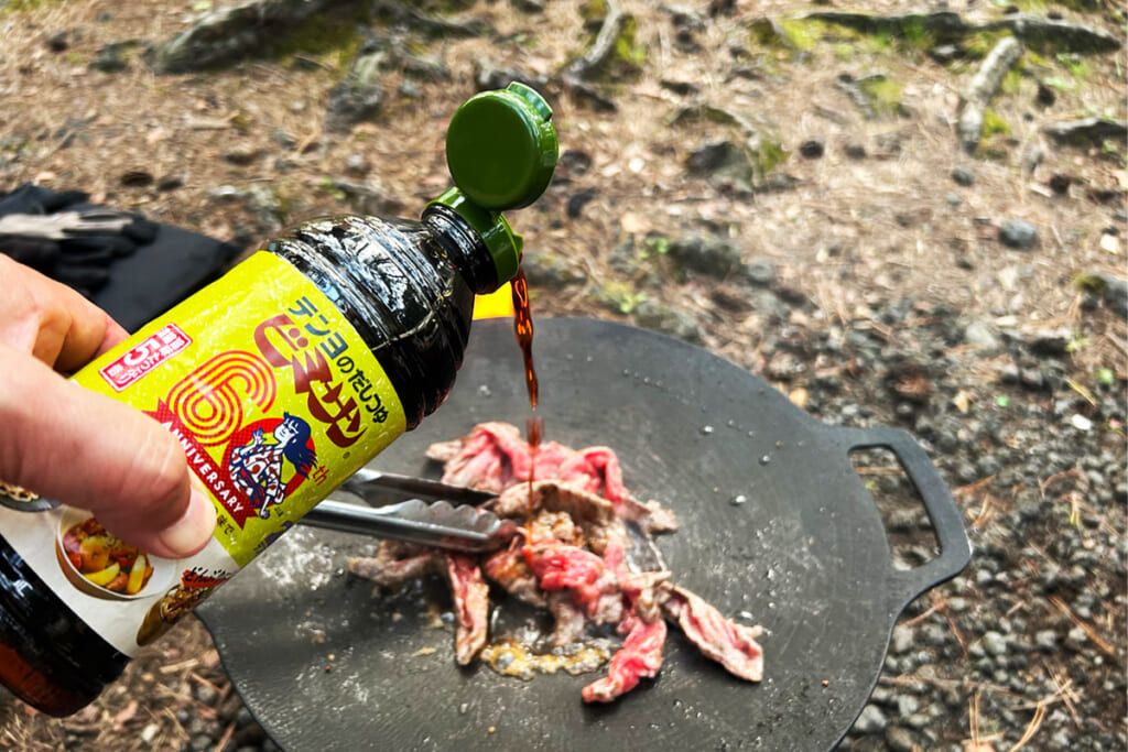 ビミサンで味付けした牛焼肉