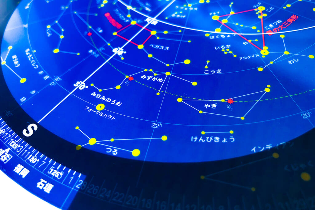天体観測で役立つ星座早見表
