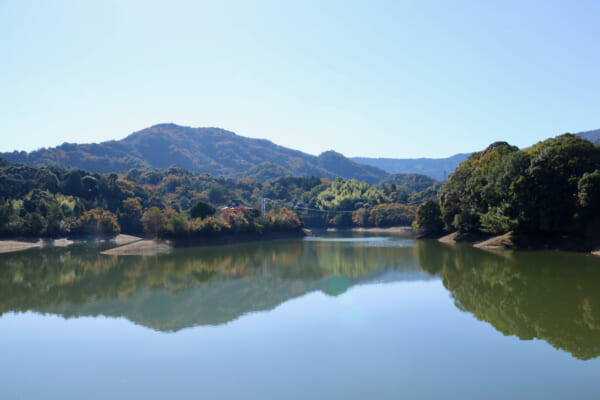 堤防から見た亀池