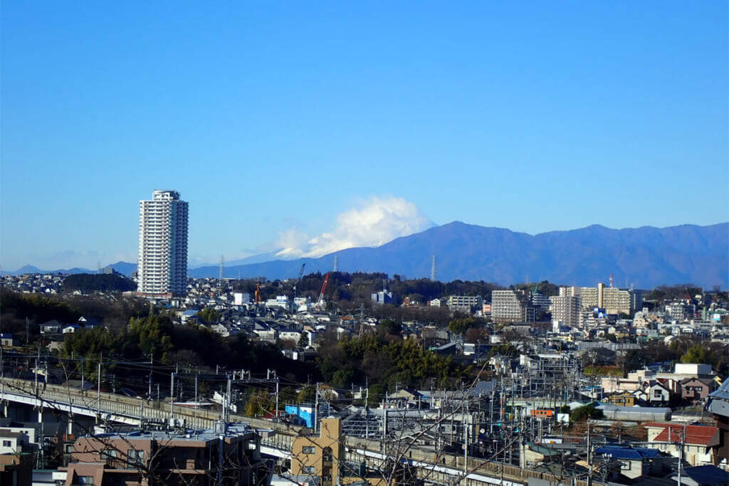 節煙舞う富士山