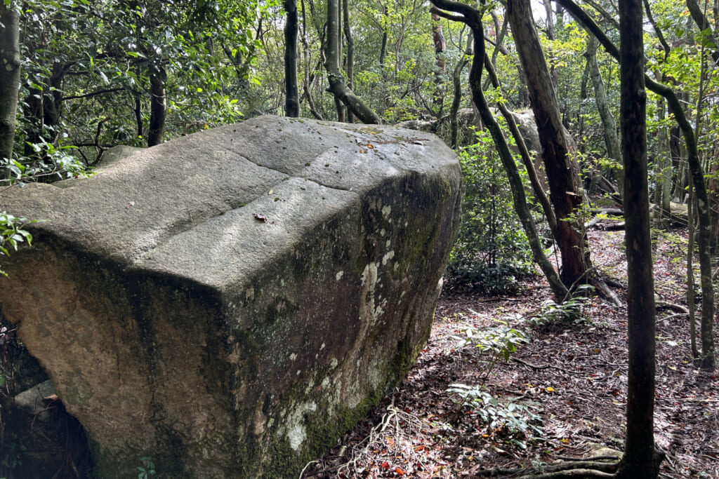 636mの古寺山山頂手前にある花崗岩の巨岩