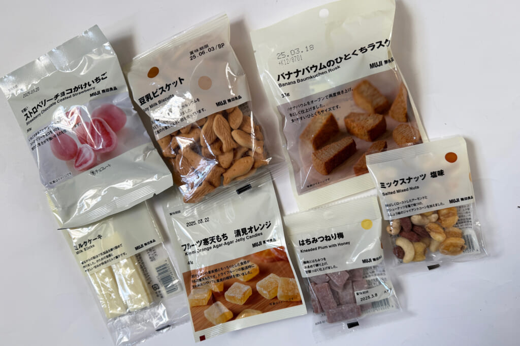 登山の行動食に適したものが多い無印良品の食品