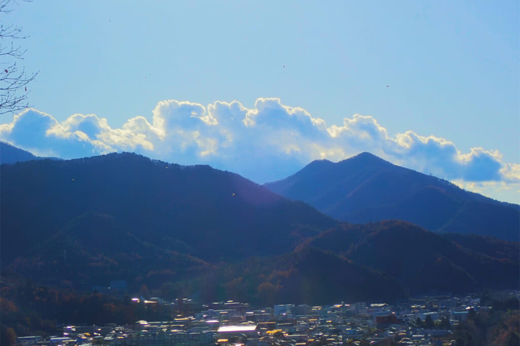 富士山展望台から見る倉見山と尾続山